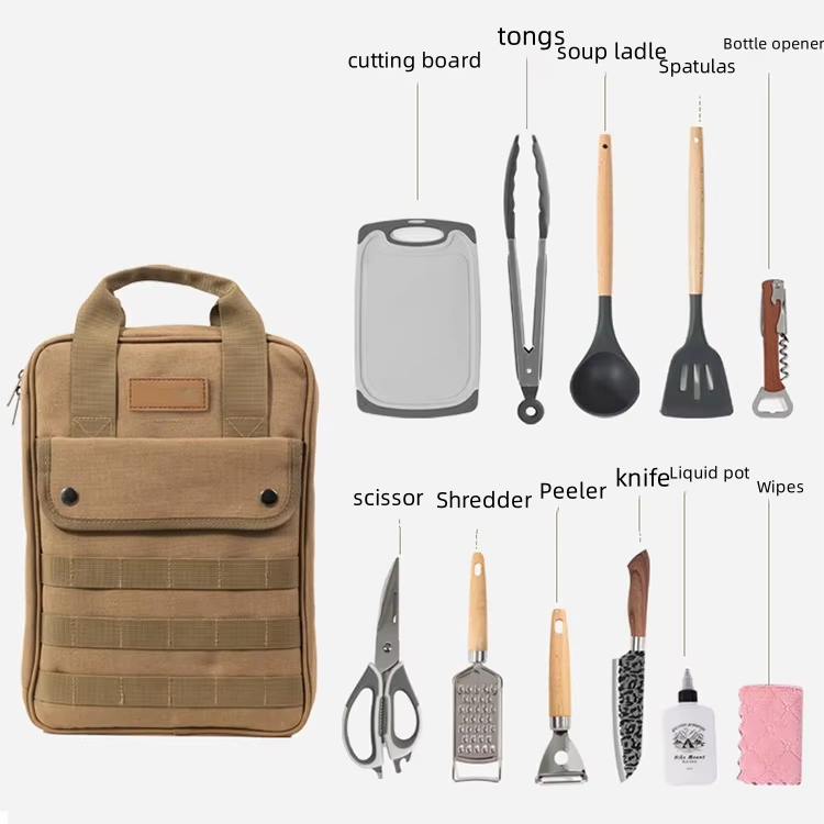 Camping Cooking Set With Bag - Conjunto de utensílios de cozinha para