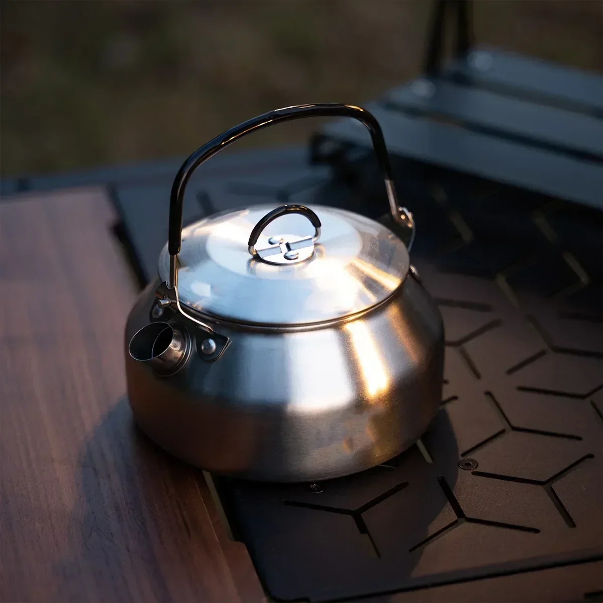 Camping Cooking Kettle - Chaleira de aço inoxidável 0,8l portátil
