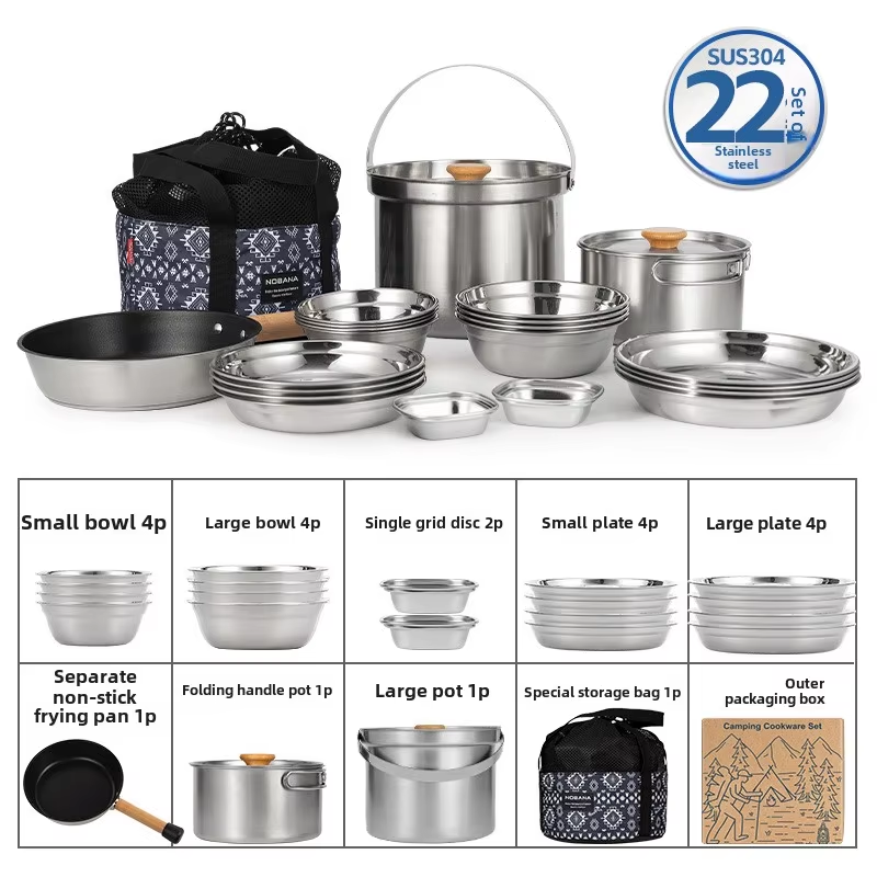 Camping Cooking Set With Bag - Nobana mais novo conjunto de panela