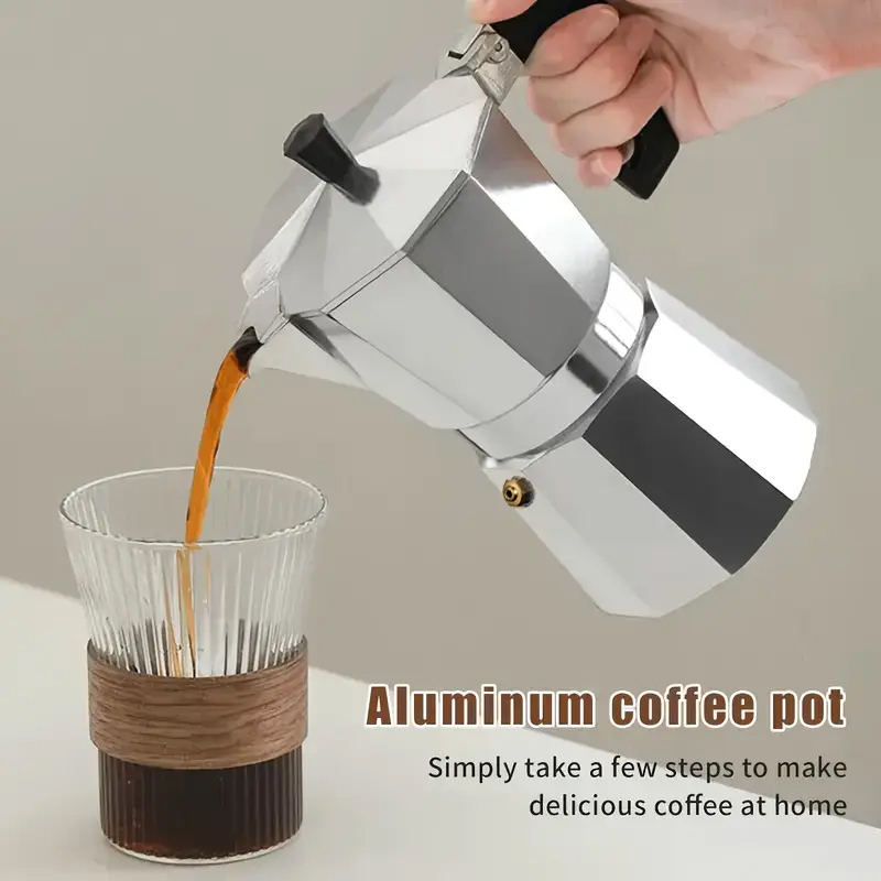 Camping Cooking Accessories - Cafeteira Moka Clássica de Alumínio 50-300ML