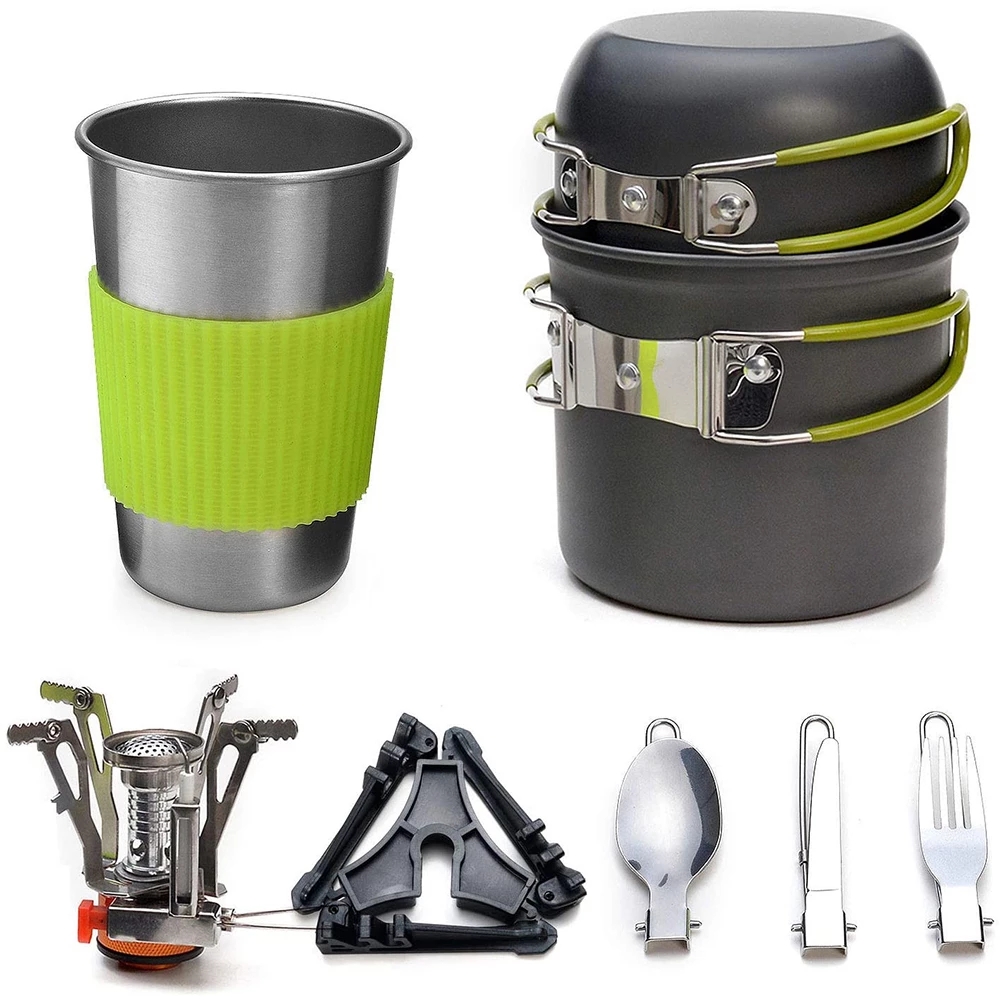 Camping Cooking Set With Bag - Kit de panelas de acampamento com