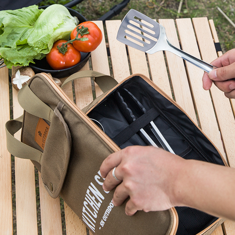 Conjunto de Utensílios de Cozi - Camping Cooking Set With Bag avaliação e preço
