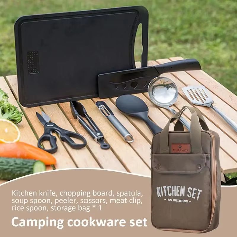 Conjunto de Utensílios de Cozi - Camping Cooking Set With Bag avaliação e preço