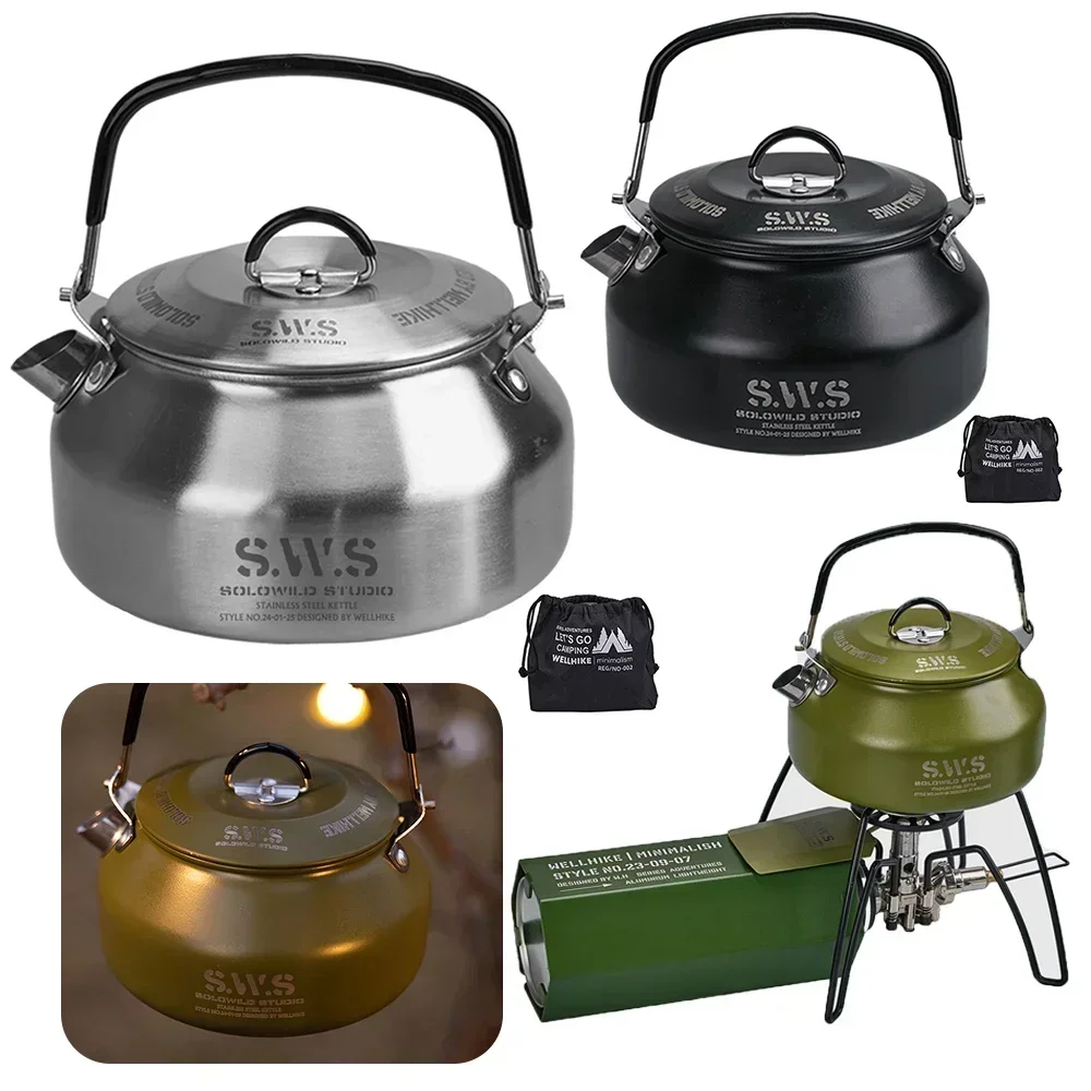 Chaleira de aço inoxidável 0,8 - Camping Cooking Kettle avaliação e preço
