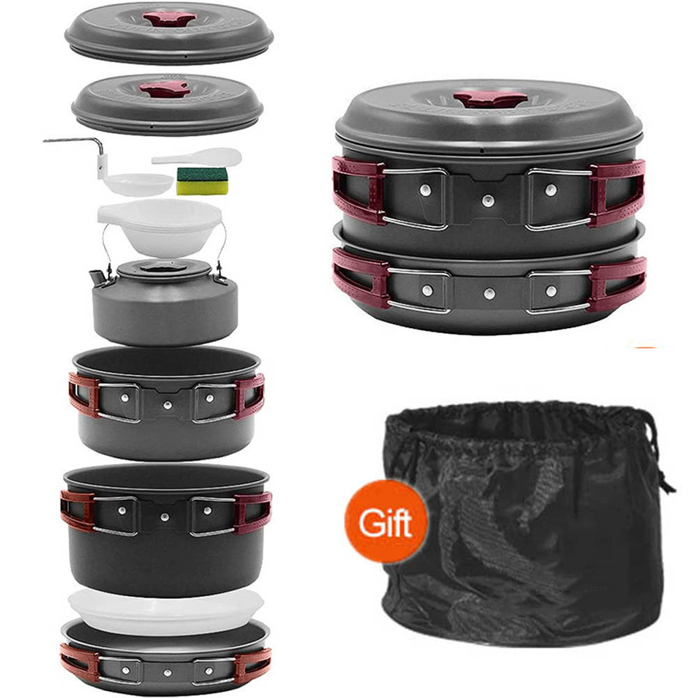 Conjunto de cozinha portátil a - Camping Cooking Set With Bag avaliação e preço