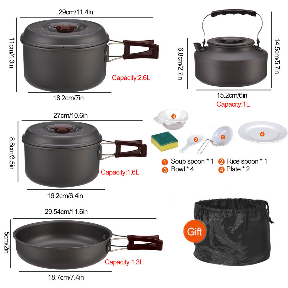 Conjunto de cozinha portátil a - Camping Cooking Set With Bag avaliação e preço