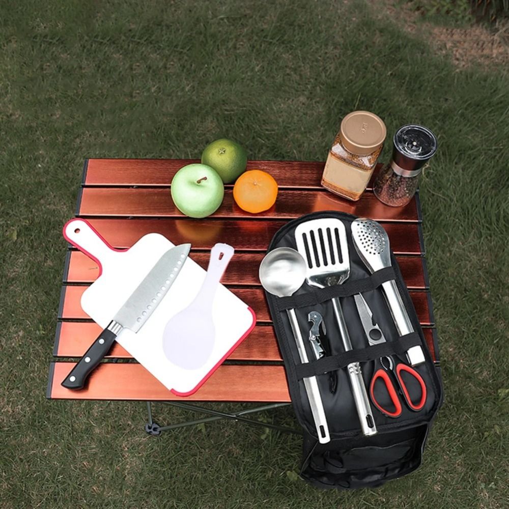 2024 conjunto de utensílio de  - Camping Cooking Set With Bag avaliação e preço